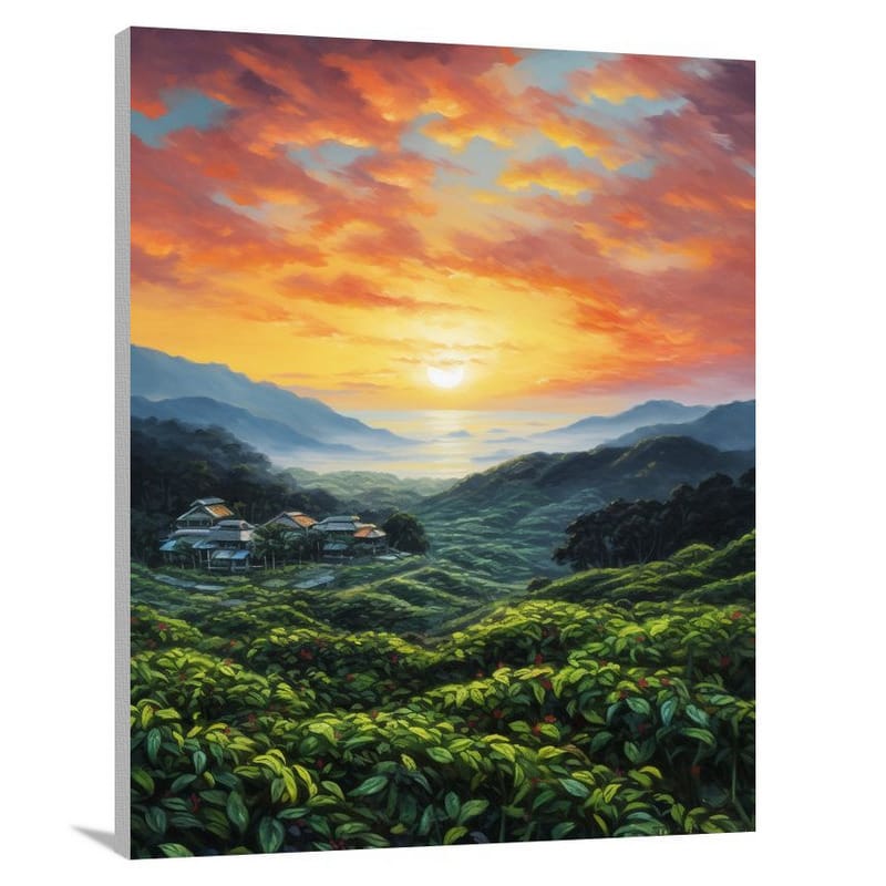 Taiwan's Tranquil Sunset - Impressionist - Canvas Print