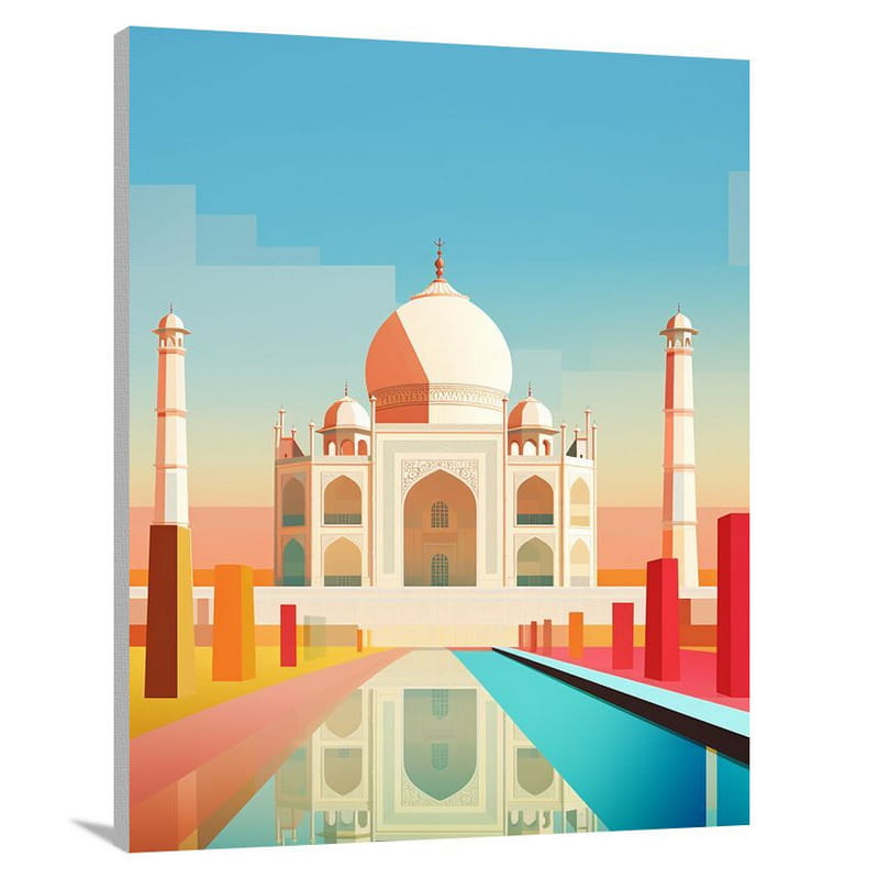 Taj Mahal: Colors of Captivation - Canvas Print