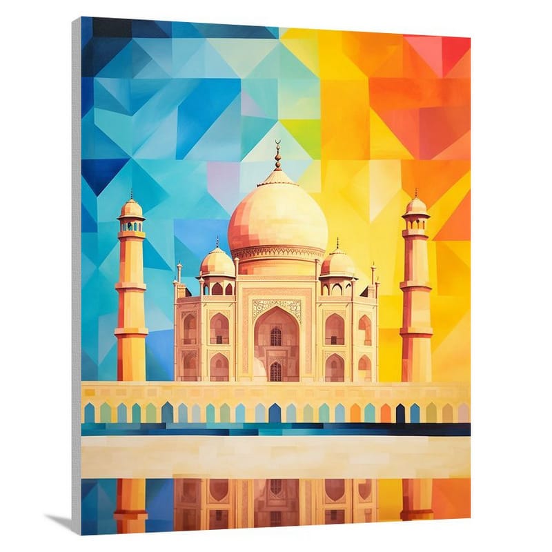 Taj Mahal: Colors of Captivation - Minimalist - Canvas Print