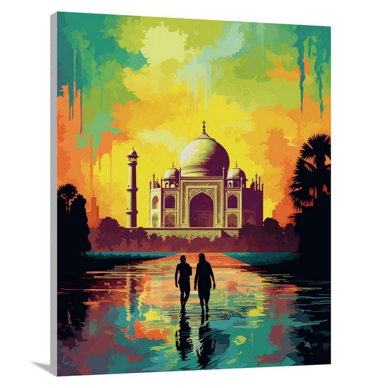 Taj Mahal: Love's Mist - Canvas Print