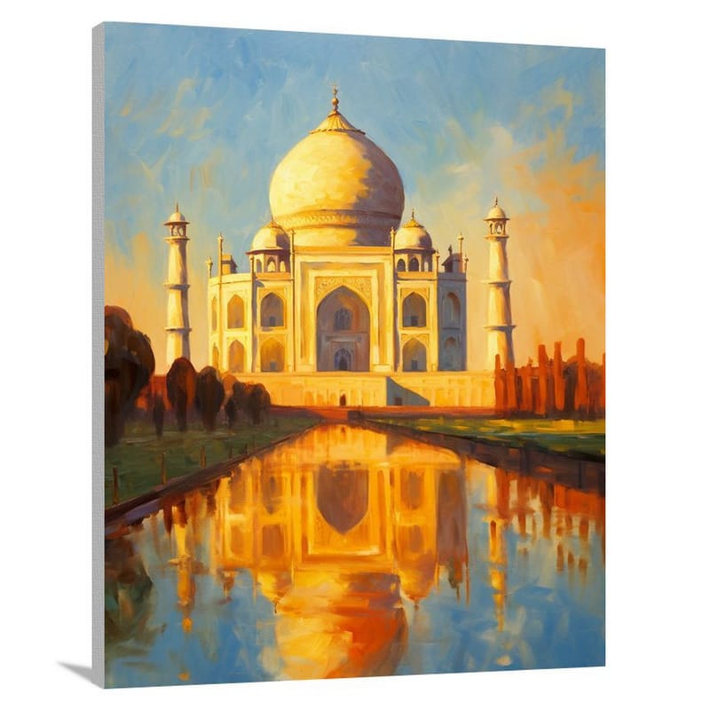 Taj Mahal: Majestic Dusk - Impressionist - Canvas Print