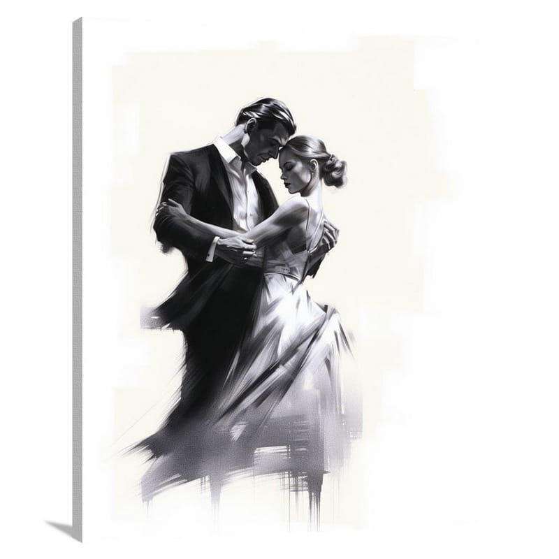 Tango Reverie - Black And White - Canvas Print