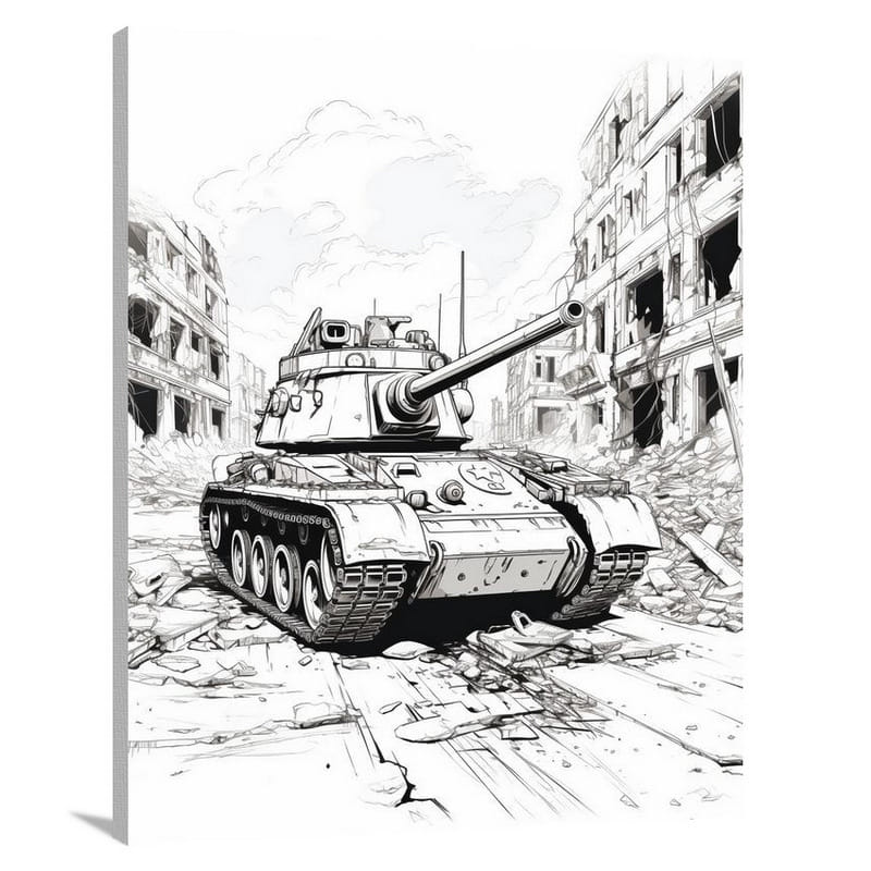 Tank in Despair - Canvas Print