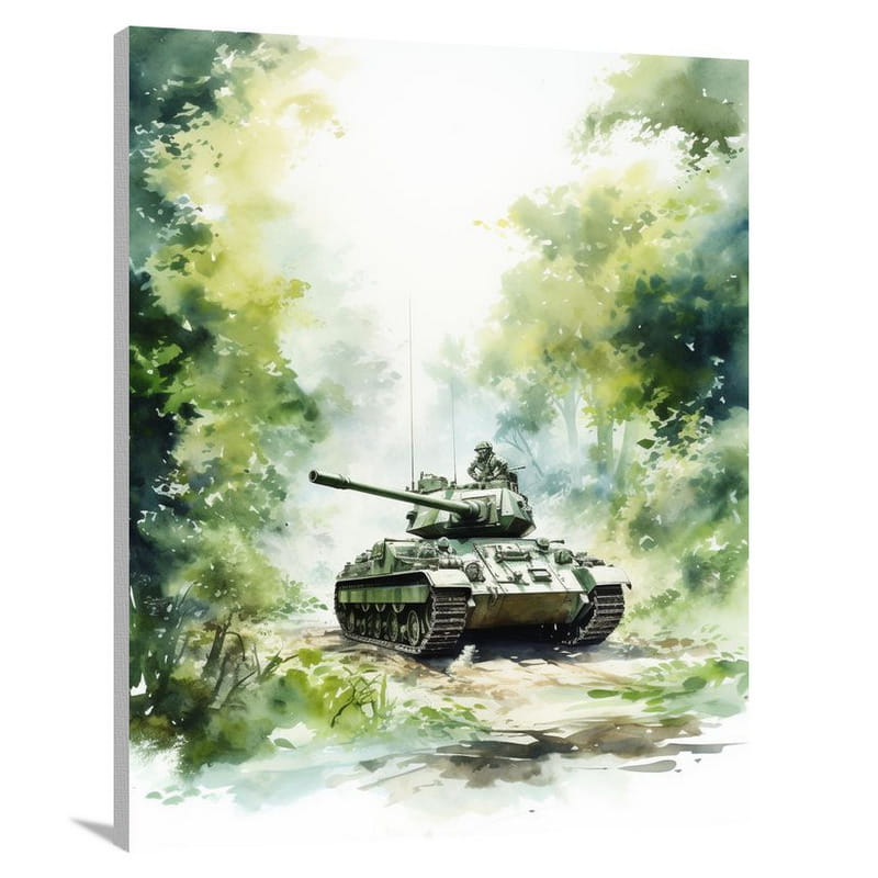 Tank in the Woods - Canvas Print
