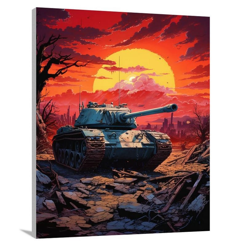 Tank Sunset: Hauntingly Beautiful - Canvas Print