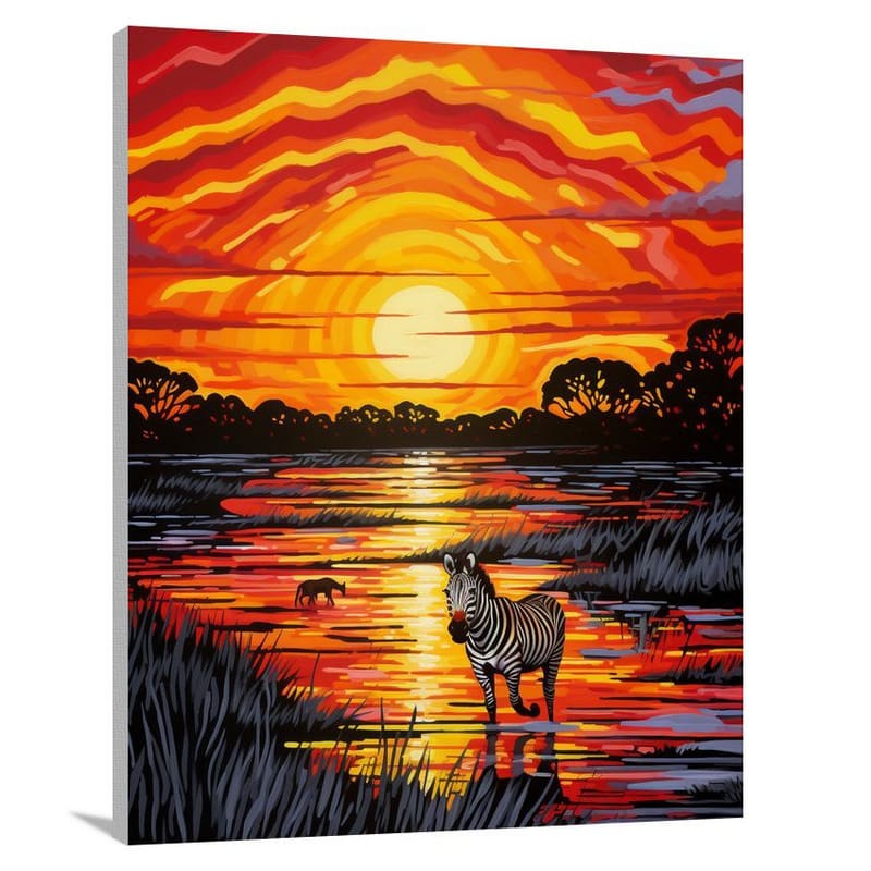 Tanzania's Fiery Sunset - Canvas Print