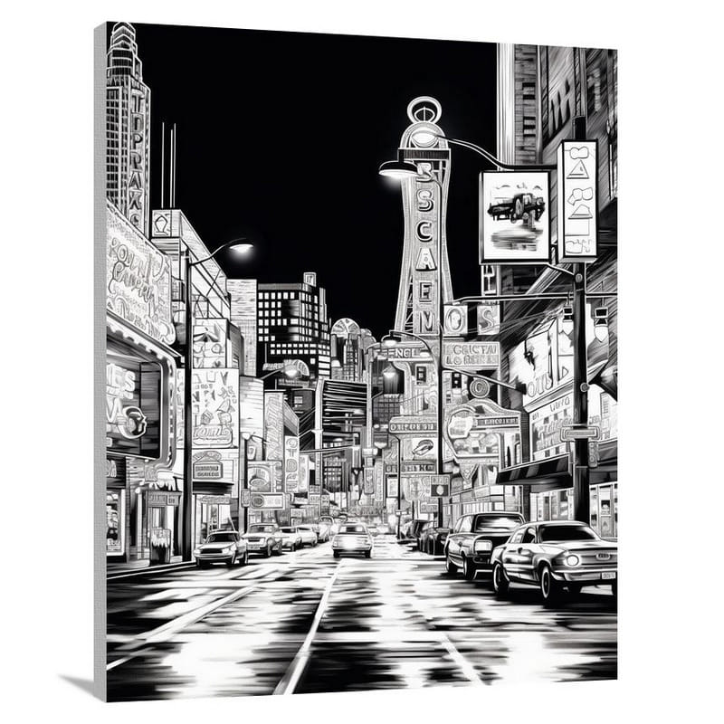 Tennessee Nights - Black And White - Canvas Print