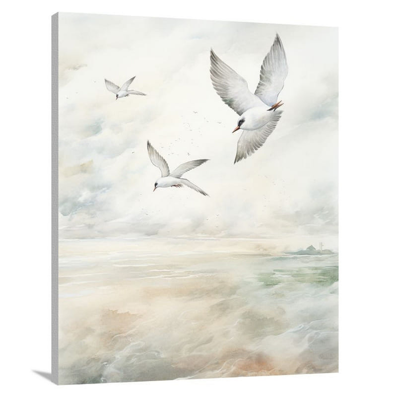Tern's Flight - Watercolor 2 - Canvas Print