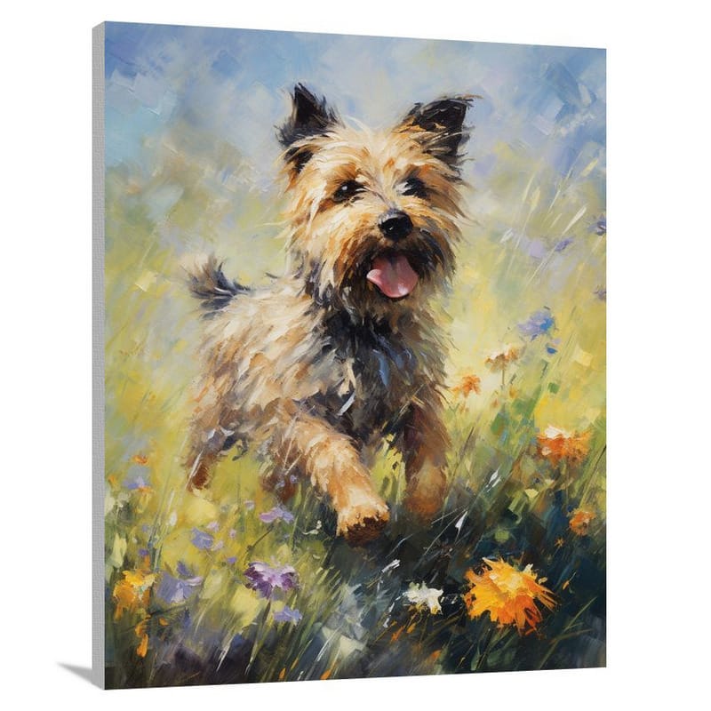 Terrier's Joyful Pursuit - Canvas Print