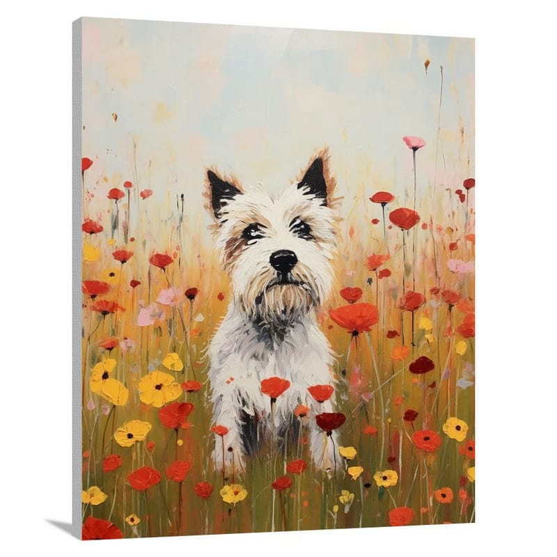 Terrier's Serene Haven - Minimalist - Canvas Print