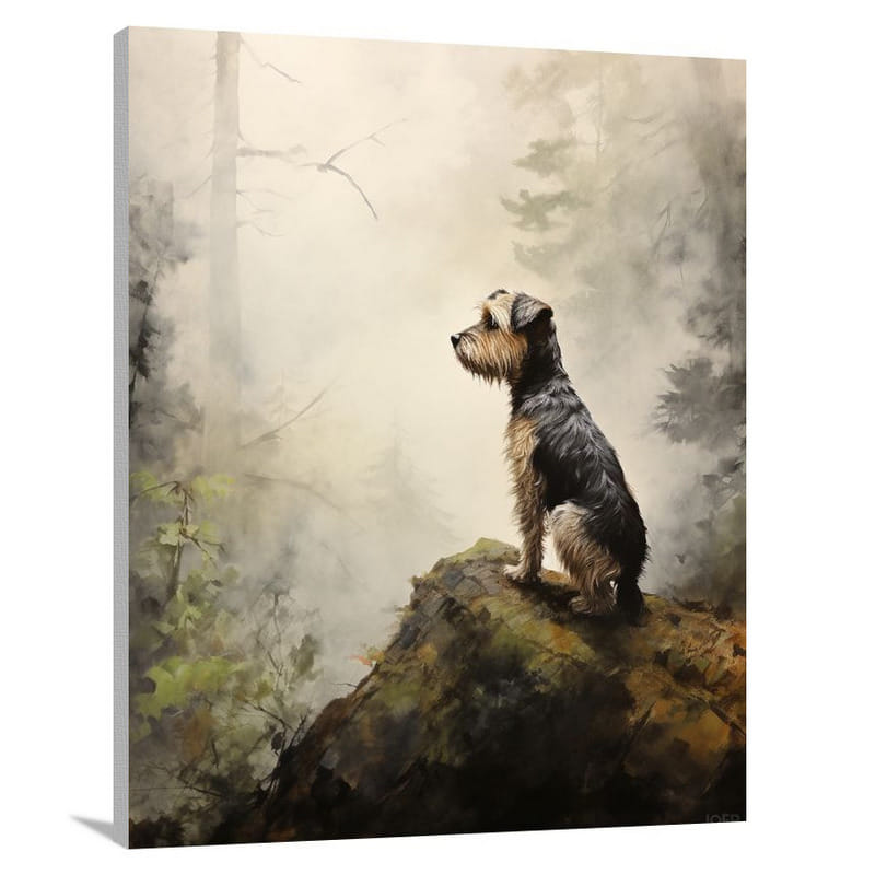 Terrier's Watchful Guardianship - Contemporary Art - Canvas Print