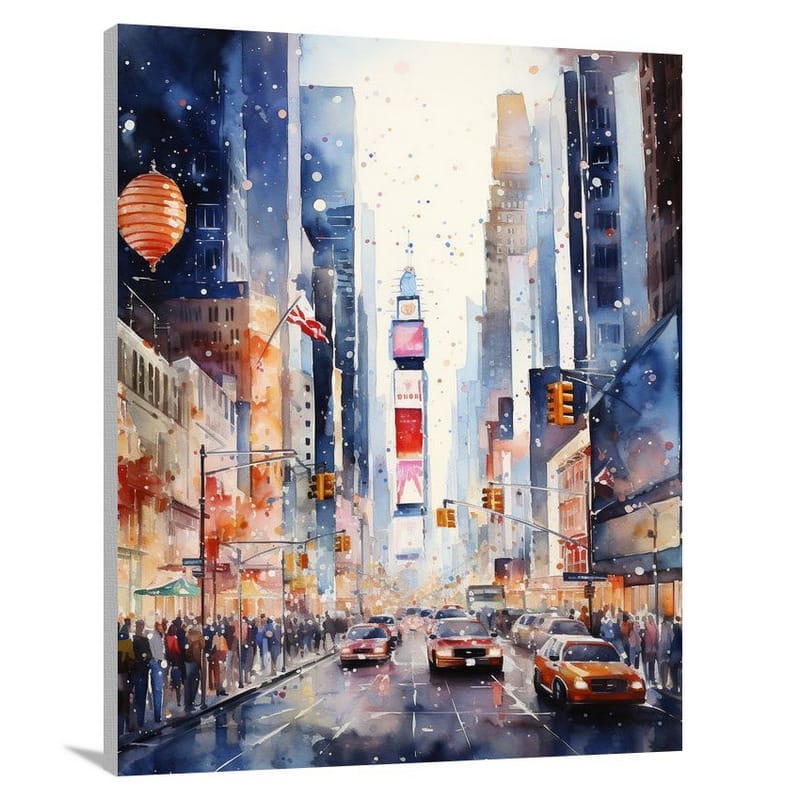 Thanksgiving Day in the City - Watercolor - Canvas Print