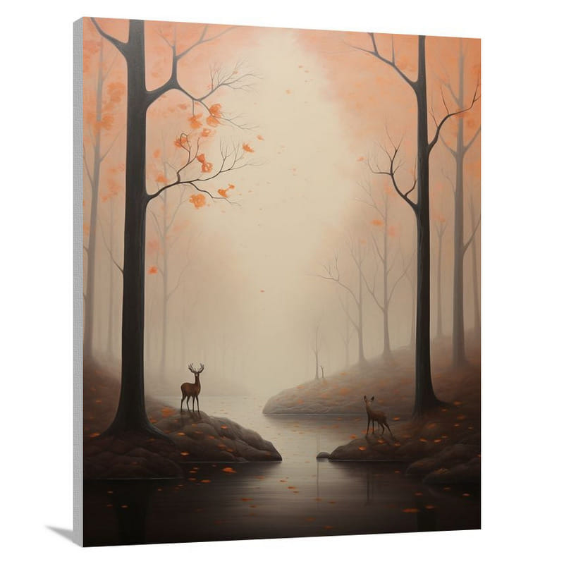 Thanksgiving Day in the Enchanted Forest - Minimalist - Canvas Print