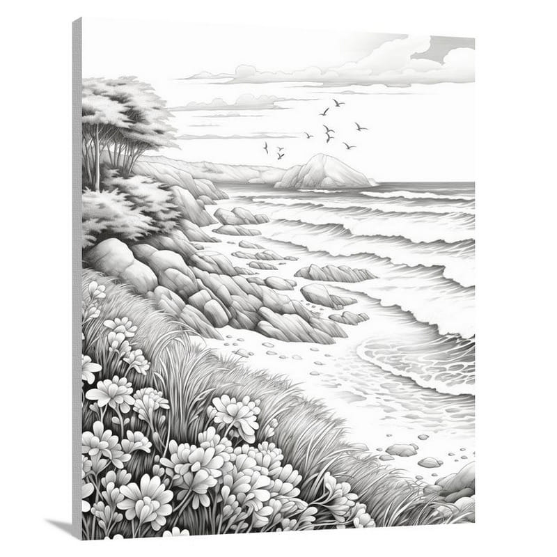 Thanksgiving Day Serenity - Black And White - Canvas Print