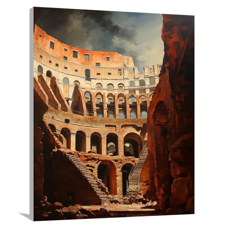 The Colosseum: Enigmatic Shadows - Canvas Print