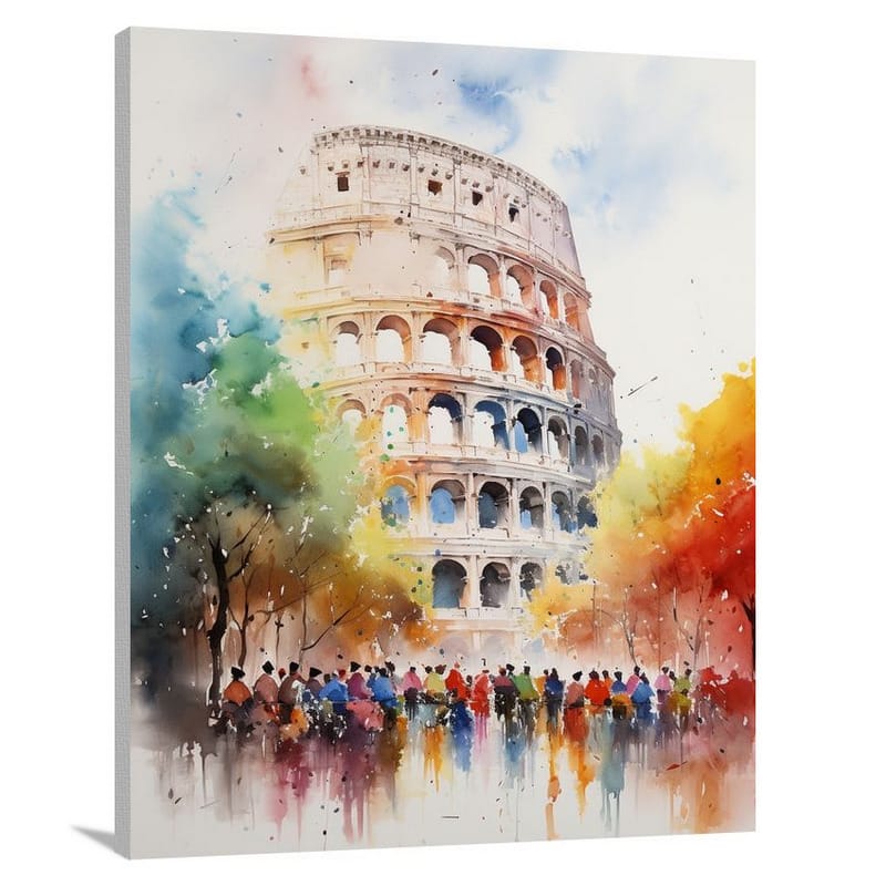 The Colosseum's Vibrant Spectacle - Canvas Print