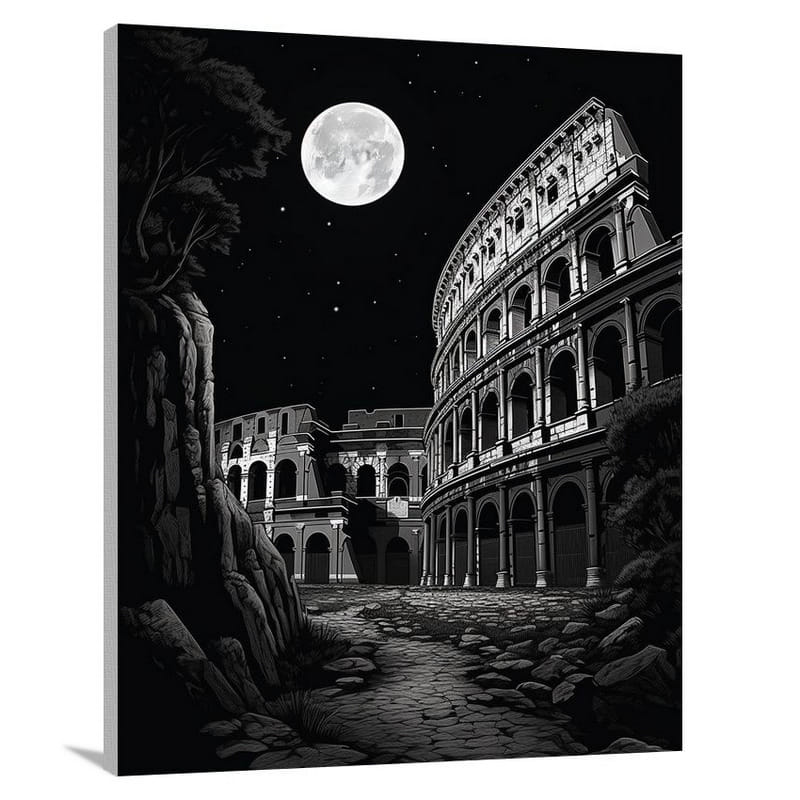 The Colosseum: Serene Moonlight - Canvas Print