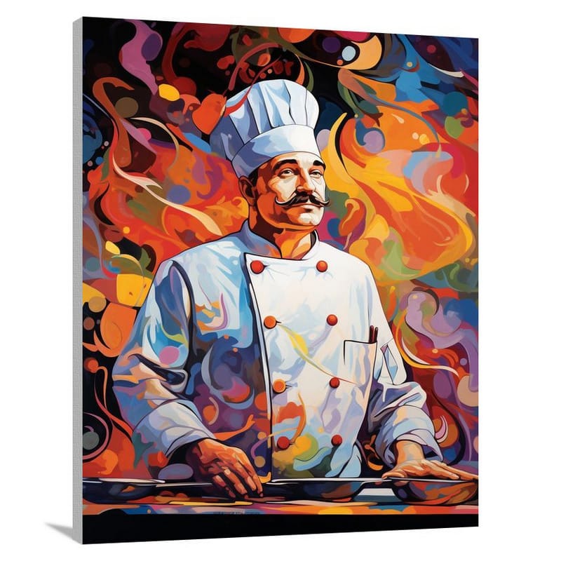 The Culinary Maestro: Chef's Pop Art - Canvas Print