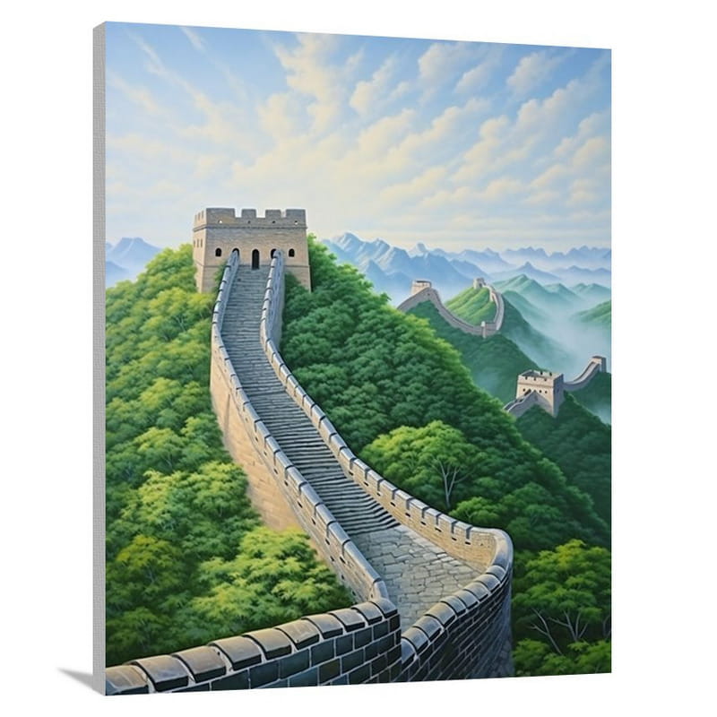 The Great Wall of China: Aerial Majesty - Canvas Print