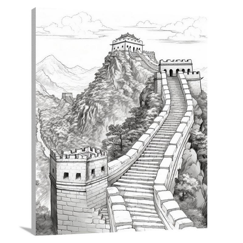 The Great Wall's Thrilling Path - Canvas Print