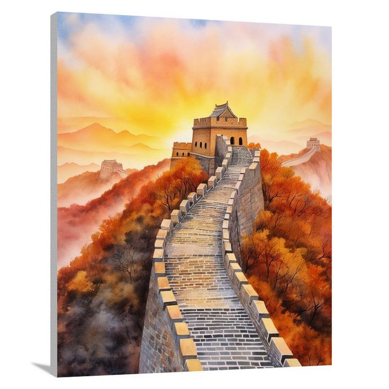The Great Wall: Serene Sunset - Canvas Print