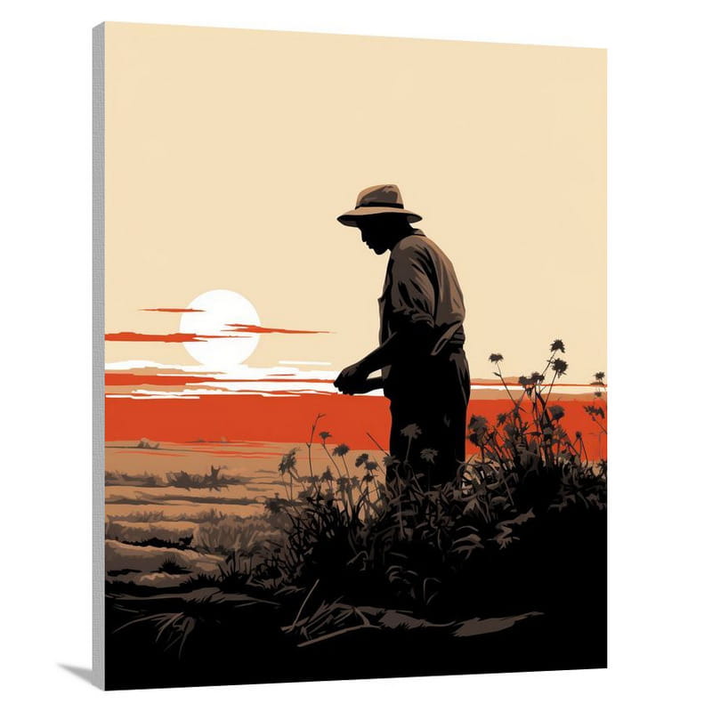 The Harvest's Reward: Farmer's Dedication - Canvas Print