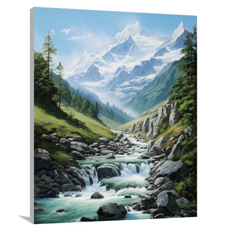 The Himalaya: Serene Valley - Contemporary Art - Canvas Print
