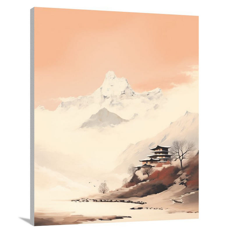 The Himalaya: Tranquil Whispers - Minimalist - Canvas Print