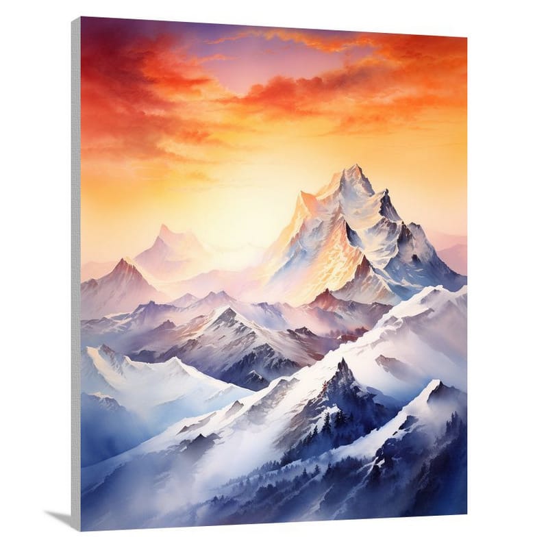 The Majestic Himalaya - Watercolor - Canvas Print