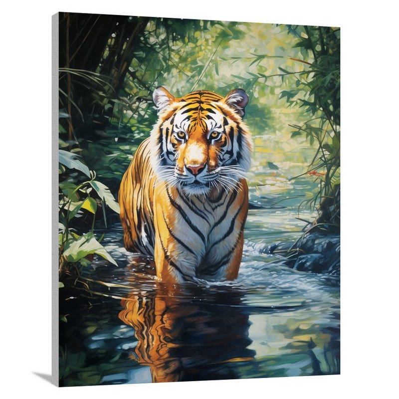 Tiger's Serene Wilderness - Canvas Print
