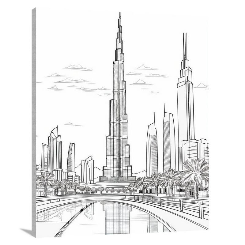 Timeless Burj Khalifa: Architectural Marvel - Canvas Print