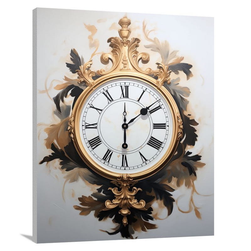 Timeless Elegance: Decorative Clock - Canvas Print