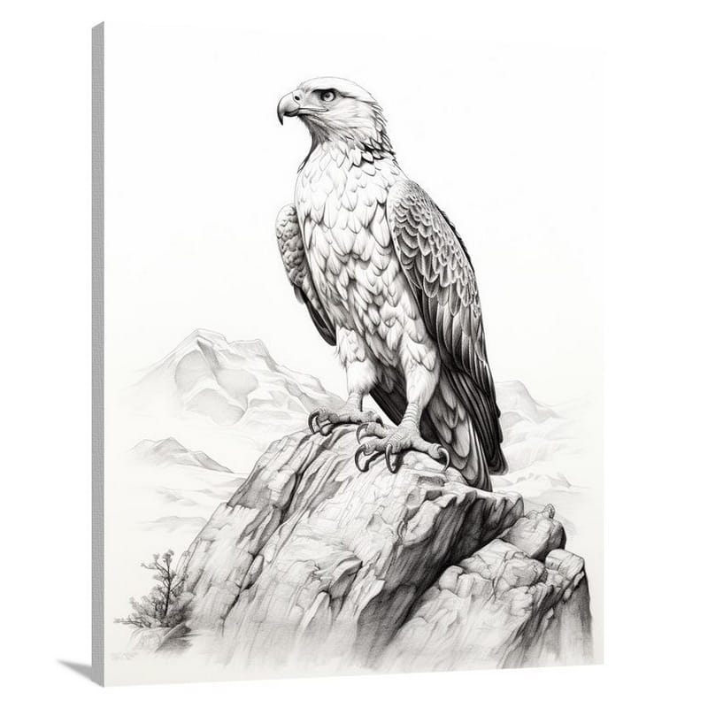 Timeless Wisdom: Raptor's Contemplation - Canvas Print