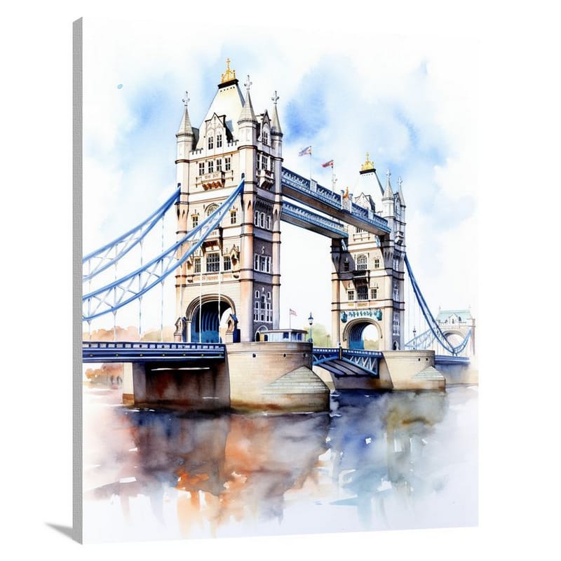 Tower Bridge Reflections - Watercolor - Canvas Print