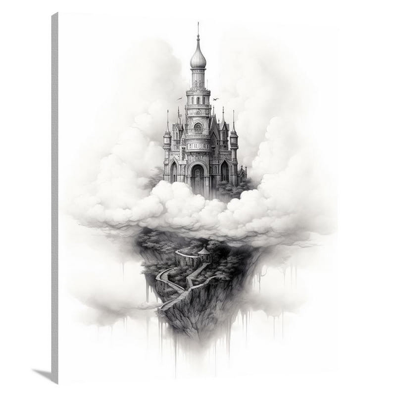 Tower of Dreams - Black And White - Canvas Print