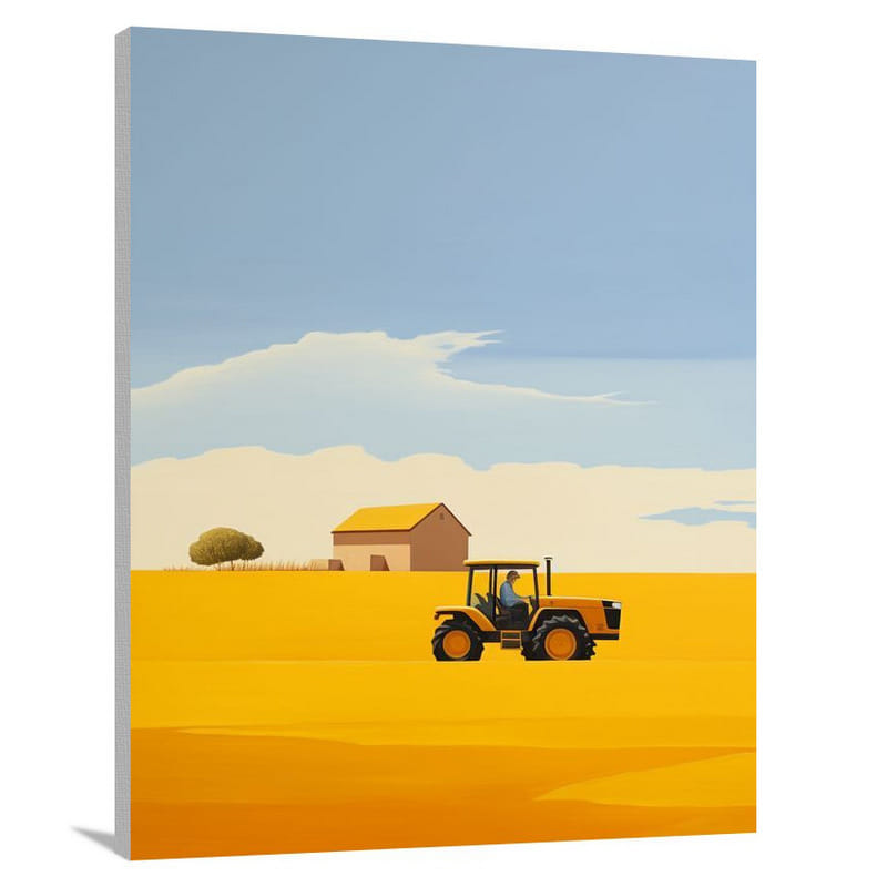 Tractor's Golden Path - Canvas Print