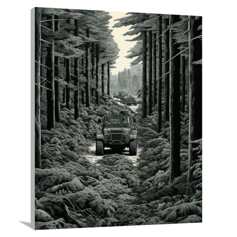 Tractor's Stealthy Convoy - Canvas Print