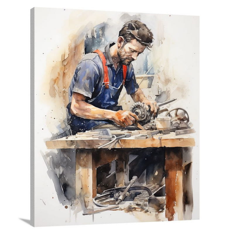 Tradesman's Workshop - Watercolor - Canvas Print