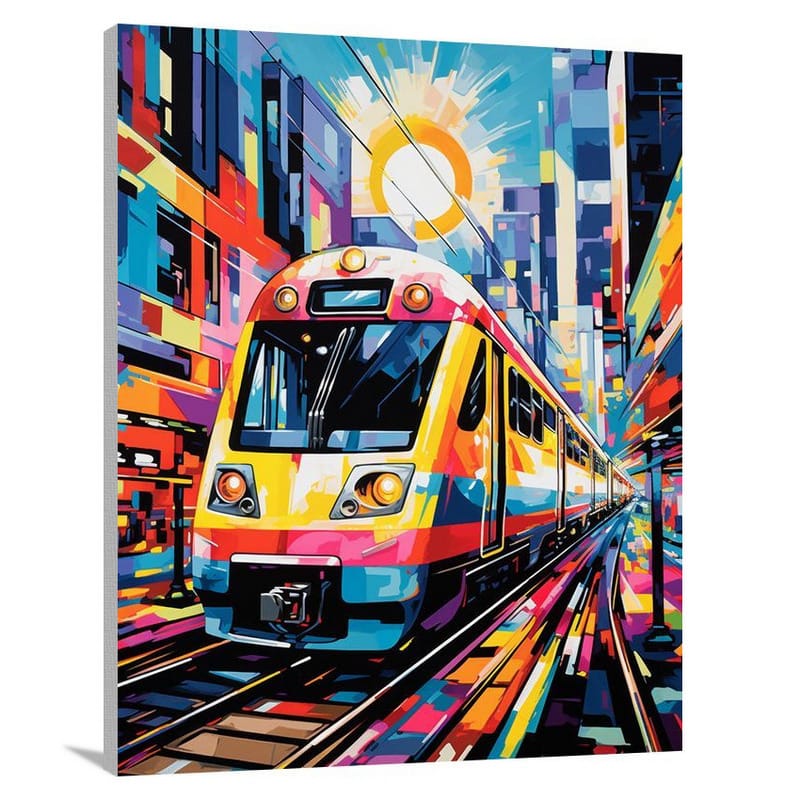 Train in the Urban Pulse - Canvas Print