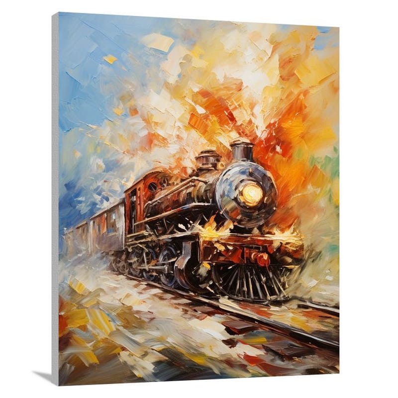 Train Inferno - Impressionist - Canvas Print