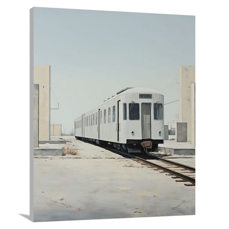 Train Tracks: Minimalist Echoes - Canvas Print