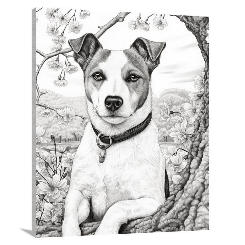 Tranquil Harmony: Jack Russell Terrier - Canvas Print