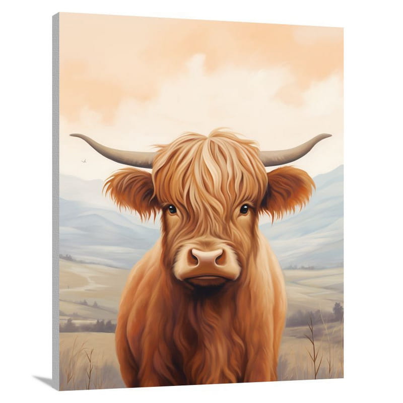 Tranquil Highland Cow - Canvas Print