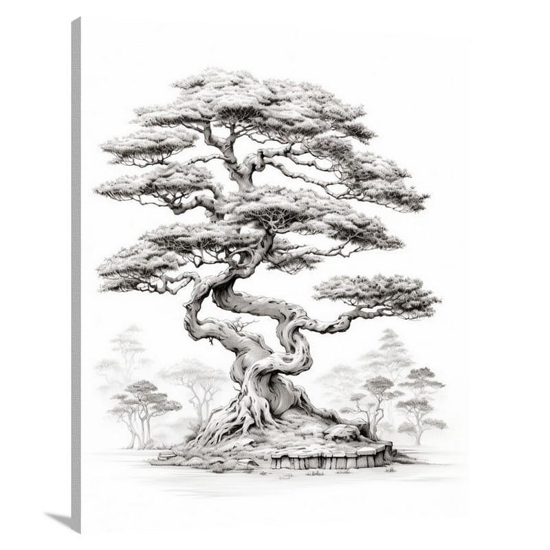 Tree's Serenity - Black And White - Canvas Print