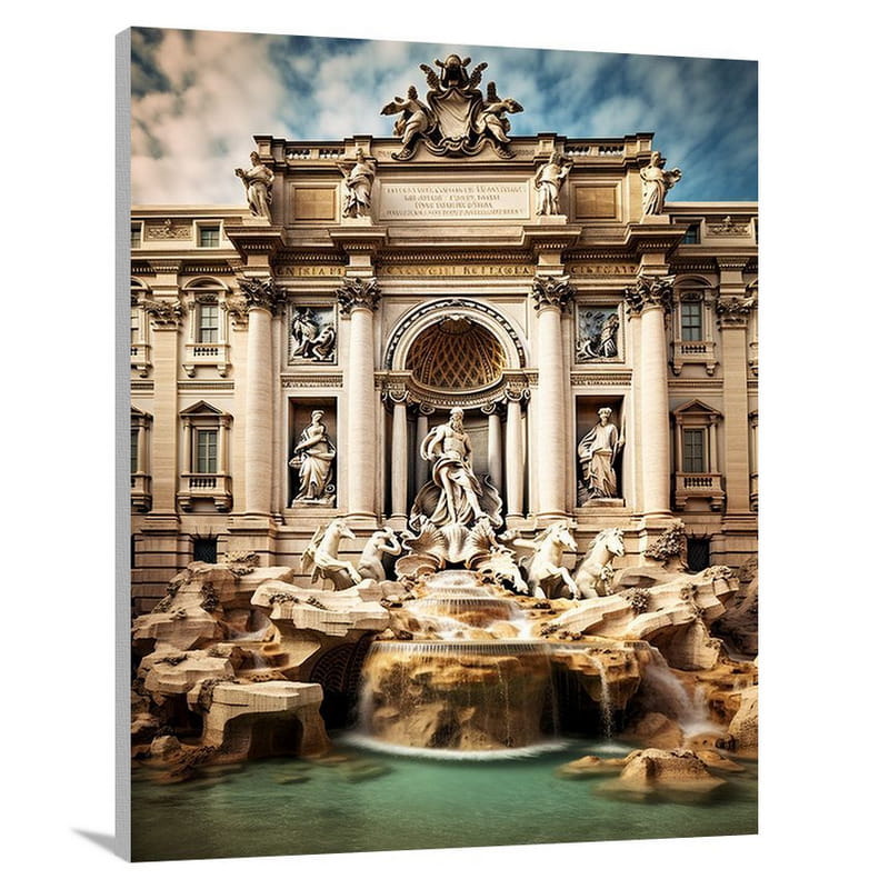 Trevi Fountain: Architectural Marvel - Canvas Print