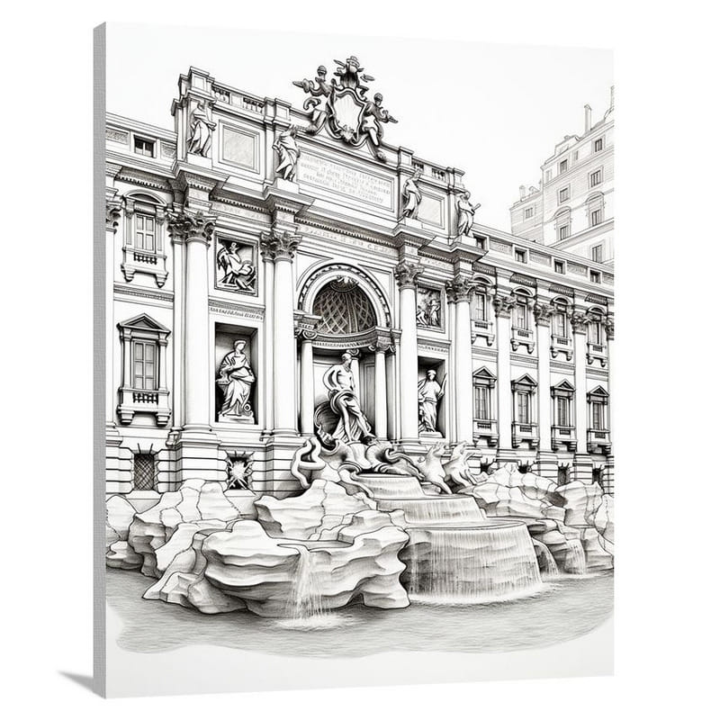 Trevi Fountain: Architectural Opulence - Canvas Print