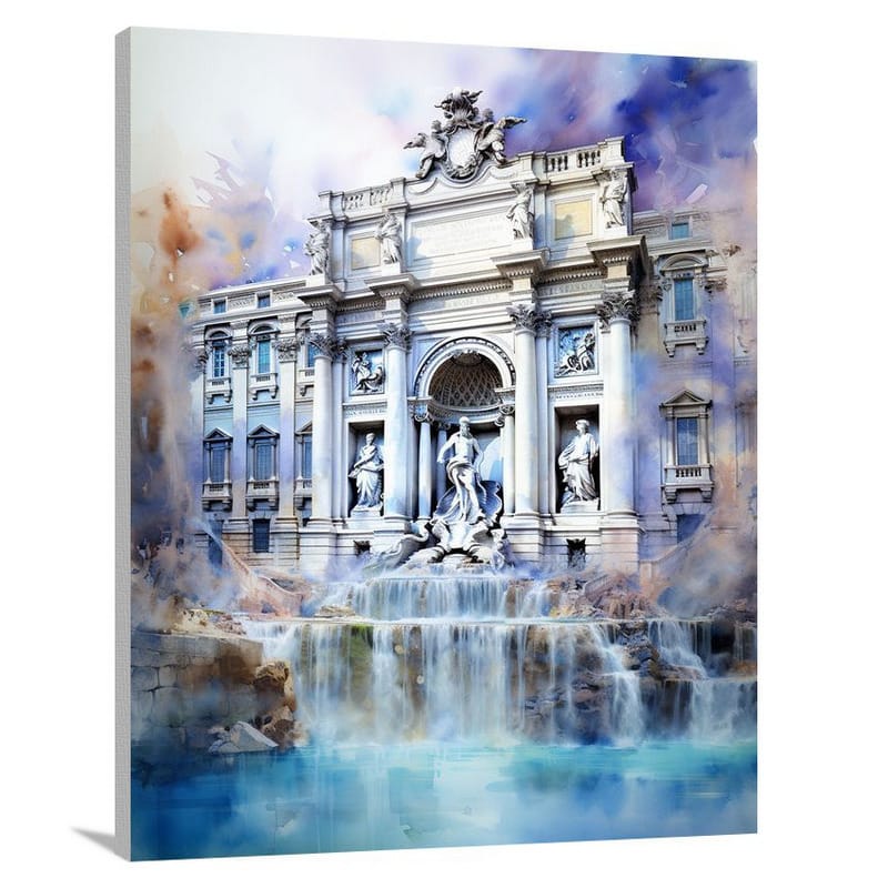 Trevi Fountain: Moonlit Whispers. - Canvas Print