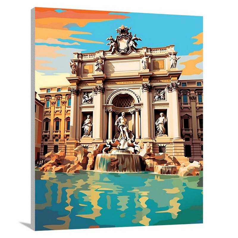 Trevi Fountain's Majesty - Canvas Print