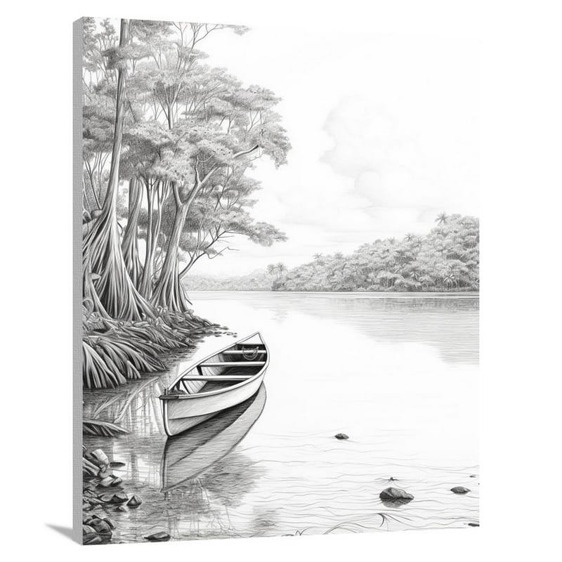Trinidad & Tobago: Pitch Lake Reflections - Canvas Print