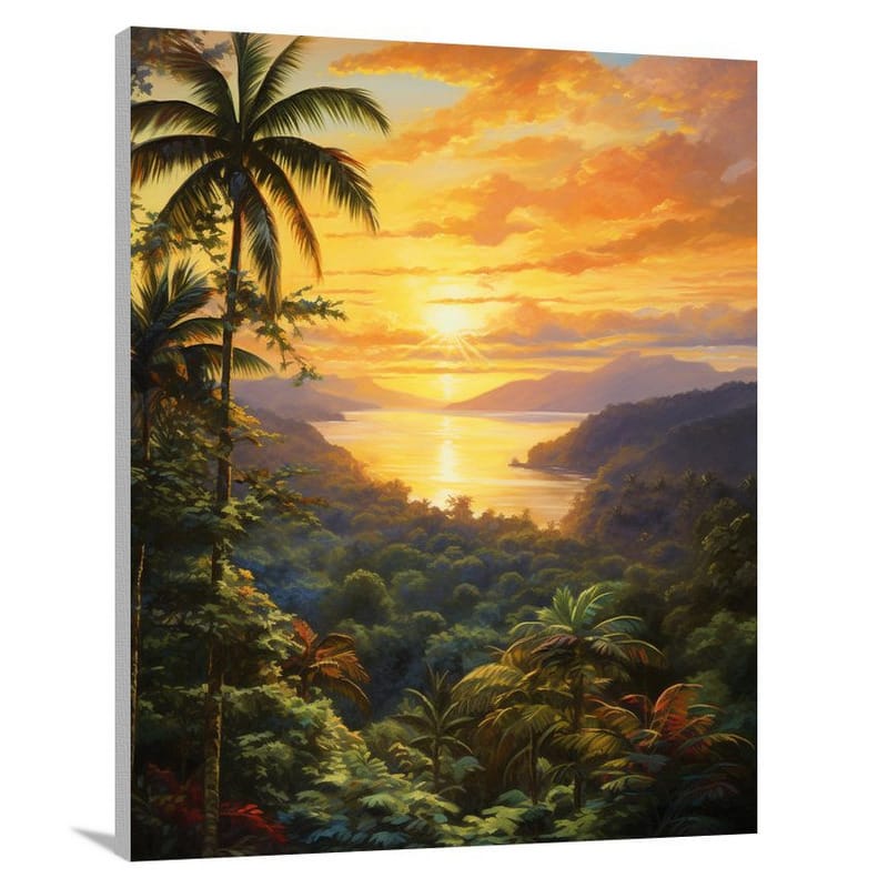 Trinidad & Tobago: Sunset Serenade - Impressionist - Canvas Print